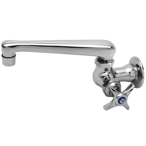 T&S B-0216 Wall Mounted Single Hole Pantry Faucet with 6" Swing Nozzle, Eterna Cartridge, and 4-Arm Handle