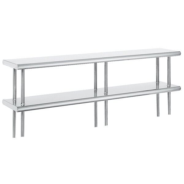 Advance Tabco ODS-12-120 12" x 120" Table Mounted Double Deck Stainless Steel Shelving Unit
