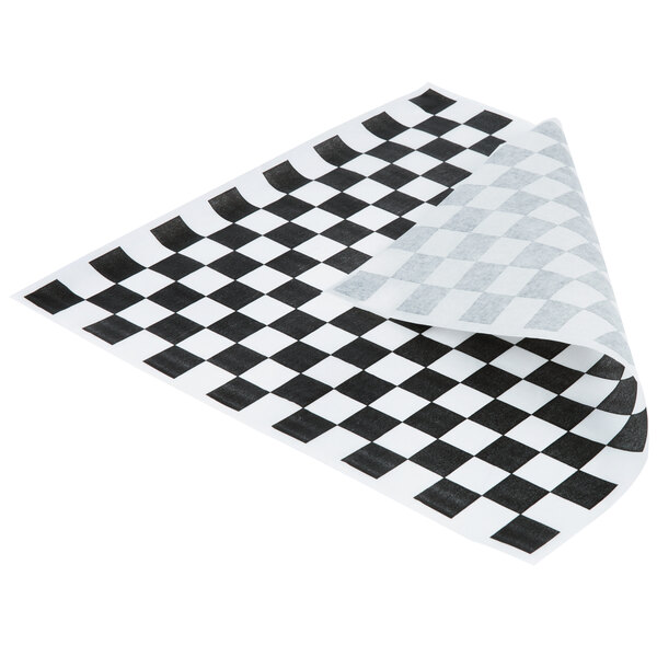 Choice 15" x 15" Black Check Deli Sandwich Wrap Paper 1000/Pack