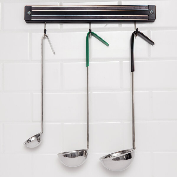 13" Black Knife Holder / Strip with Hooks