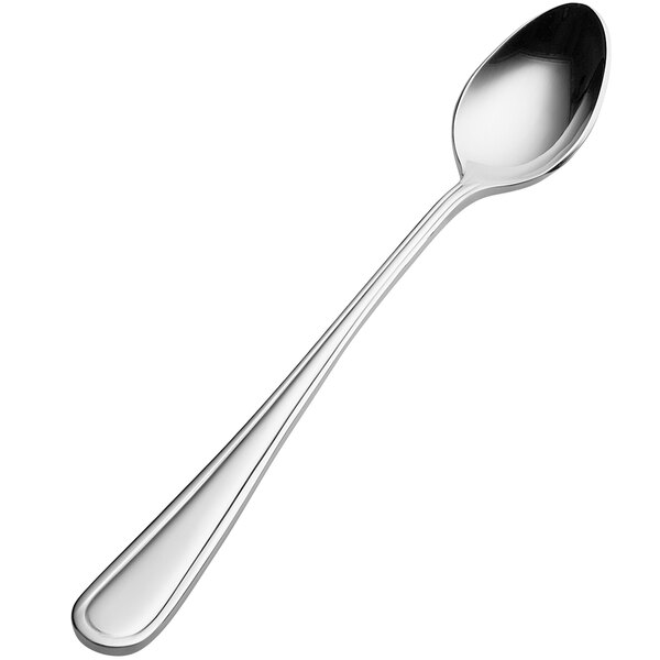 A Bon Chef Tuscany iced tea spoon with a silver handle and spoon.