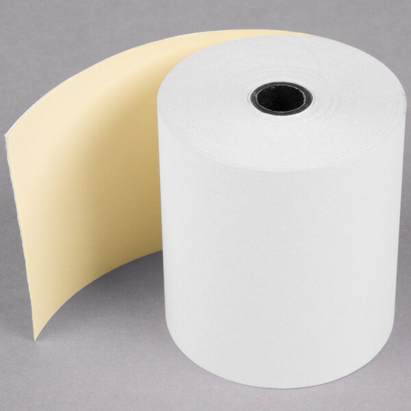 Point Plus 3" x 90' Carbonless 2Ply Cash Register POS Paper Roll Tape 5/Pack