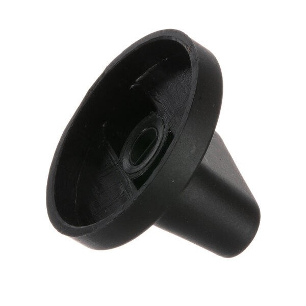A black plastic Imperial timer knob with a hole in the tip.