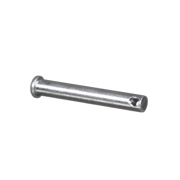A close-up of a metal rod with a screw on the end.