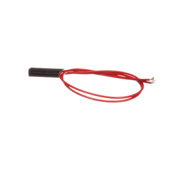 A red wire with a black connector.