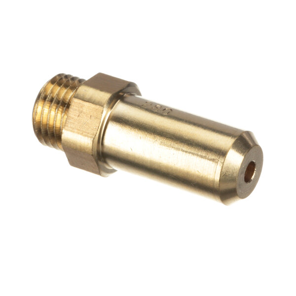 An Electrolux Dito brass threaded nozzle with a nut.