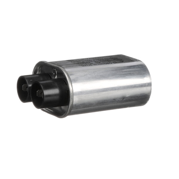 A silver and black Electrolux capacitor.