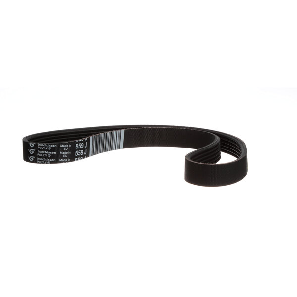 A black Electrolux belt with a white stripe.