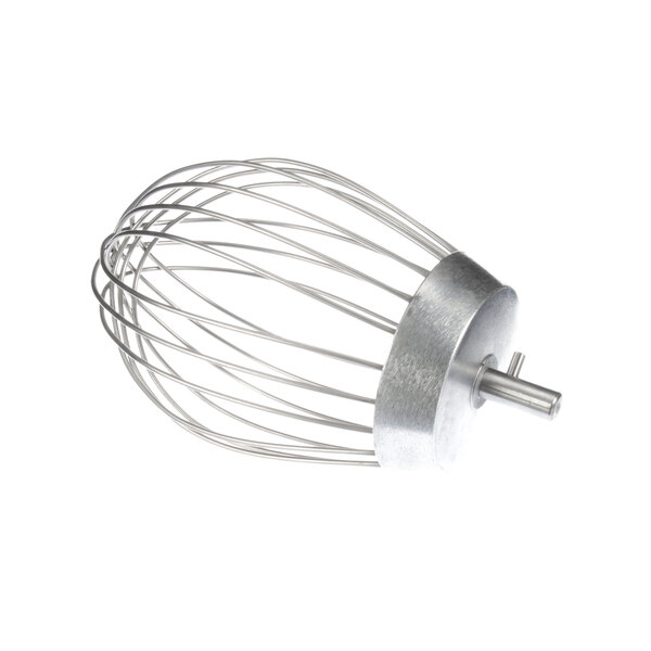 A metal wire whisk attachment for a Varimixer on a white background.