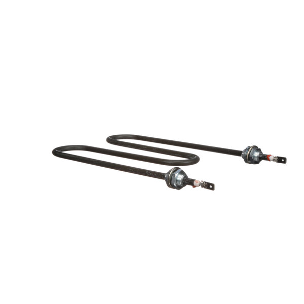 A pair of black Electrolux heating elements with nuts.