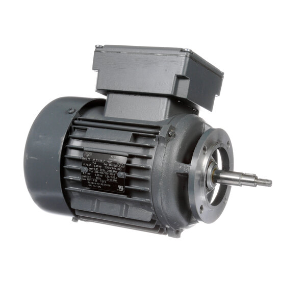 A close-up of a grey Meiko 9531816 electric motor with a round metal part.