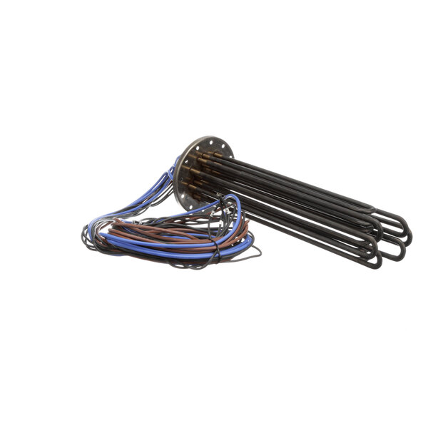 A black Meiko heating element with wires.