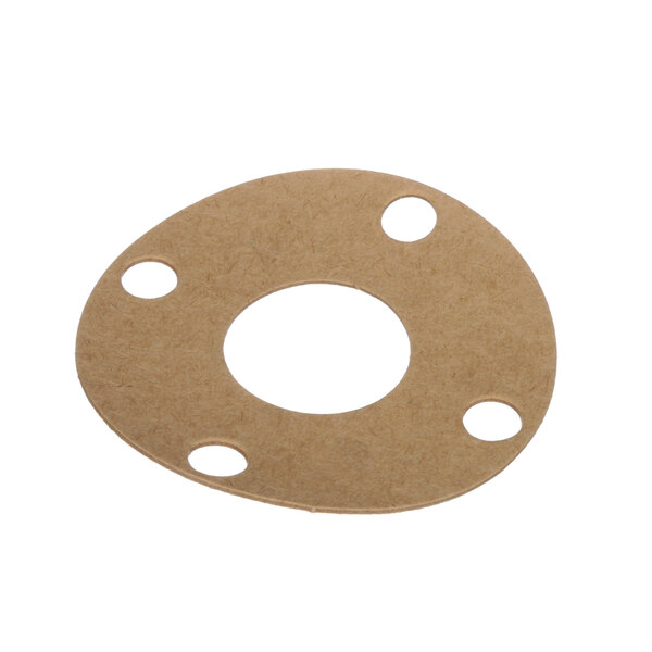 A brown circular Champion gasket with holes.
