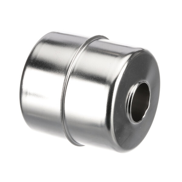 A stainless steel Meiko float cylinder with a metal cap.
