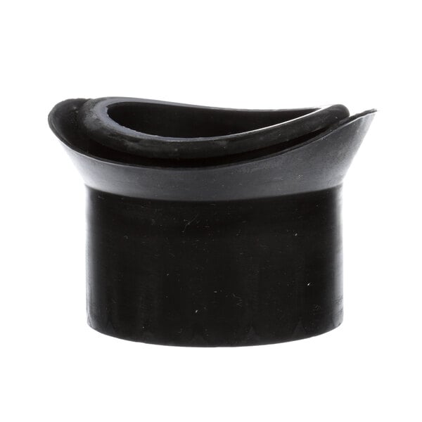 A black rubber tube with a curved edge.