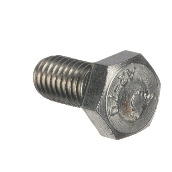 A close-up of a Meiko hex screw with a hex head.