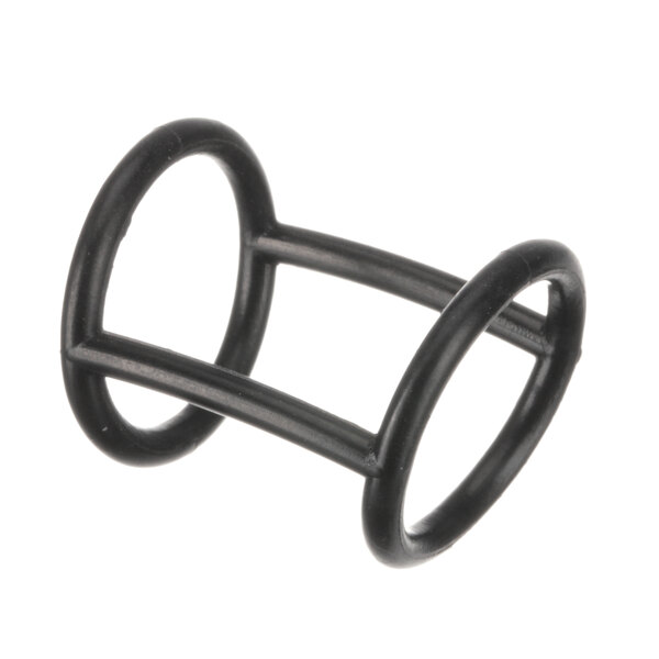 A black rubber Taylor Seal ring with two holes on a white background.