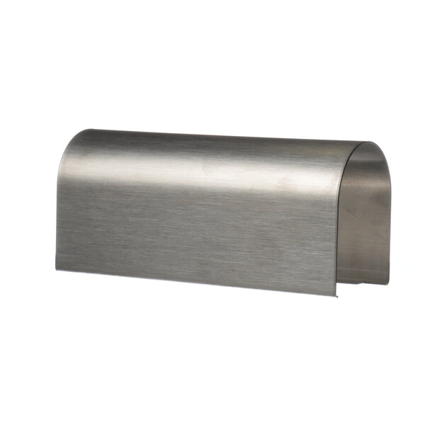 A metal lid with a curved metal bar.