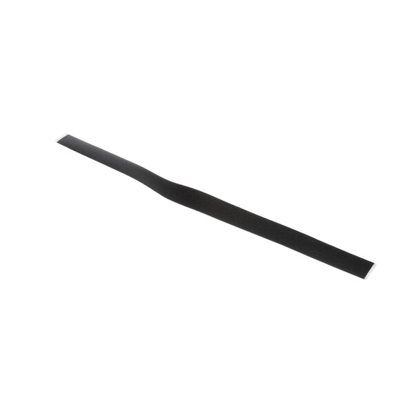A black rubber band with black trim on a white background.
