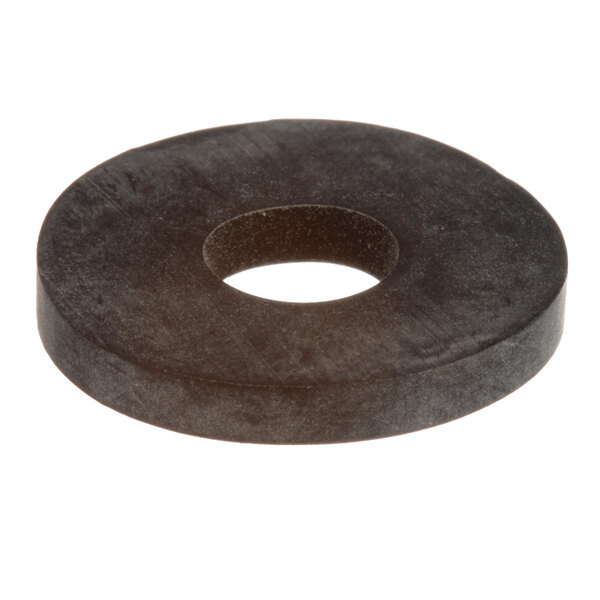 A black neoprene washer with a hole in the center