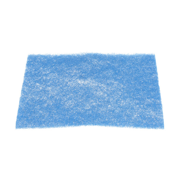A blue sponge on a white background.