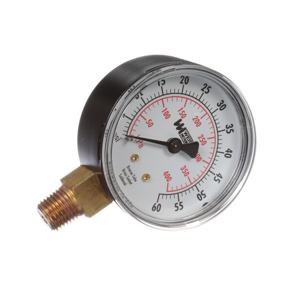 A close-up of a Meiko pressure gauge