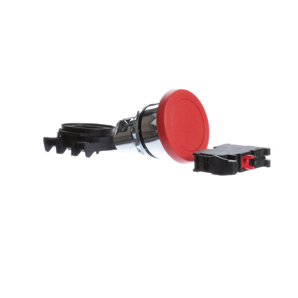 A red and black plastic Bi-Line stop button kit with a red cap.