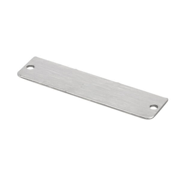A silver rectangular Aladdin magnet strip with holes.