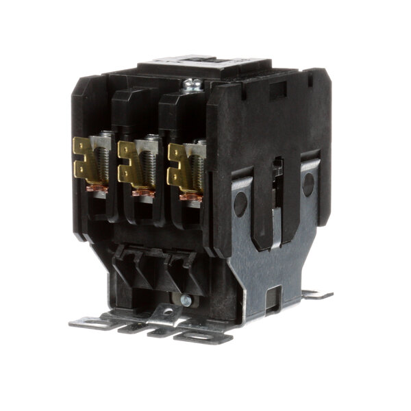A black Hubbell contactor with three wires.