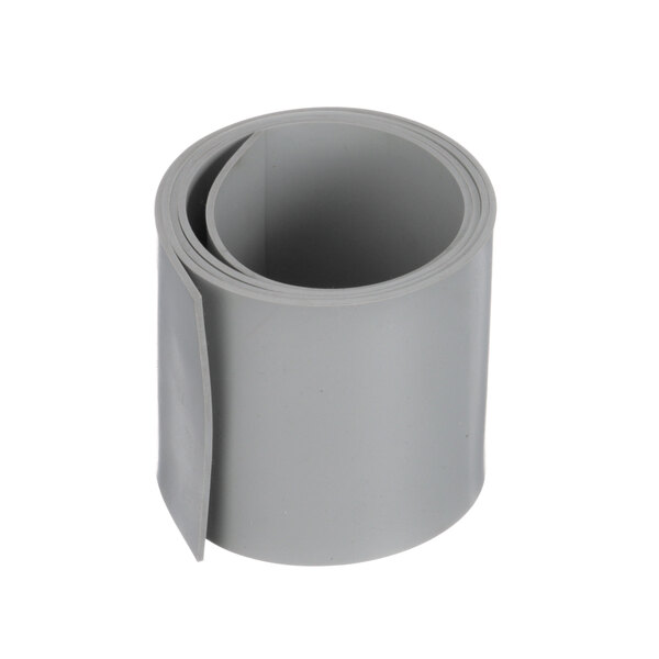 A grey rubber roll on a white background.