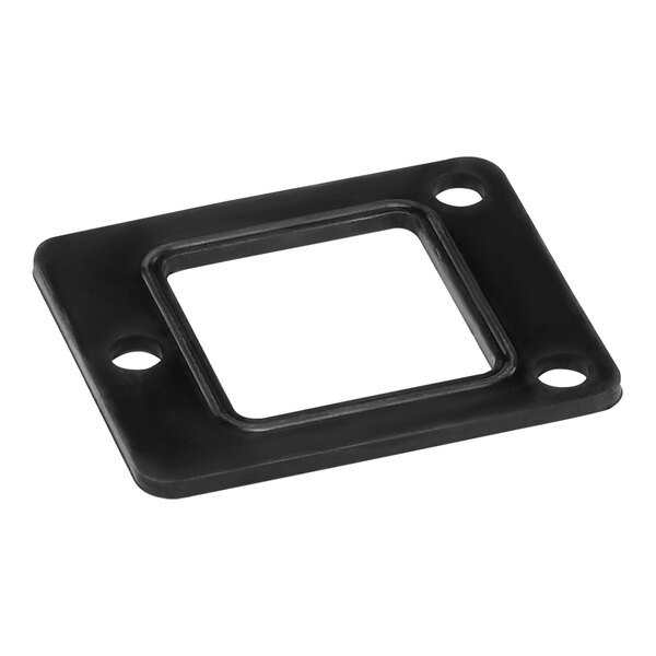 A black square gasket with a hole in the center.