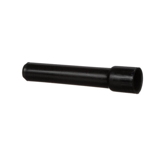 A black plastic pipe with a screw.