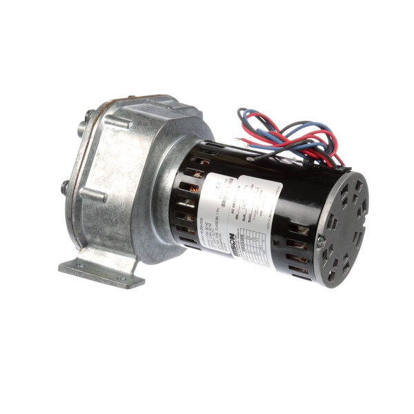 A Follett Corporation wheel motor with wires and a wire harness.