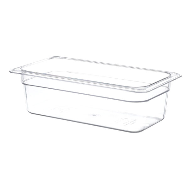 A clear plastic lid for a Silver King 1/3 size pan.