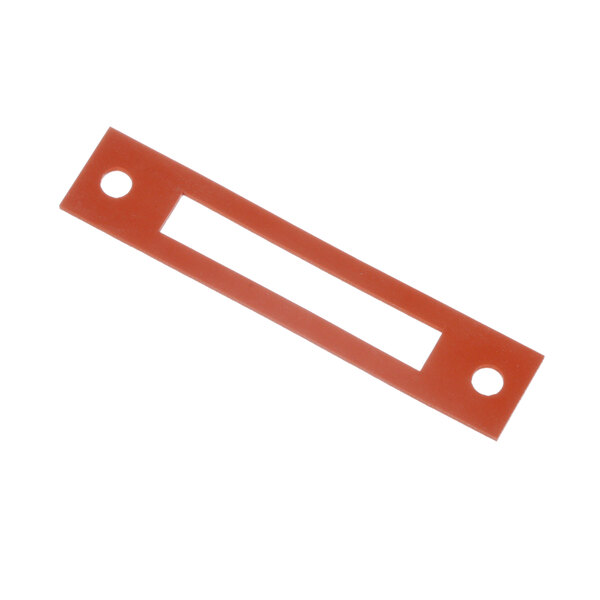 A red rectangular Jackson gasket with two holes.