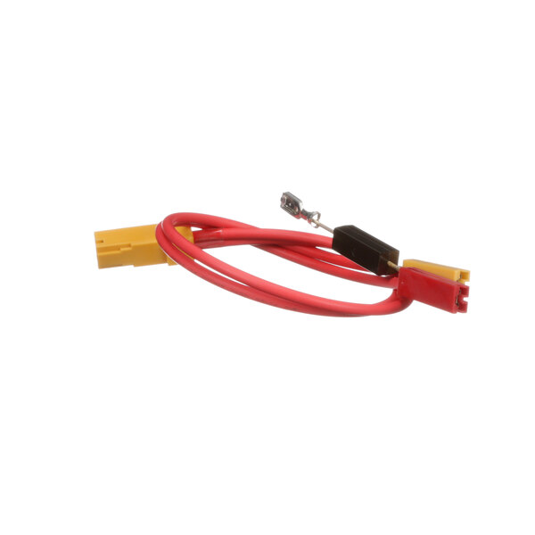 A red and yellow cable with a yellow connector on a Panasonic diode.