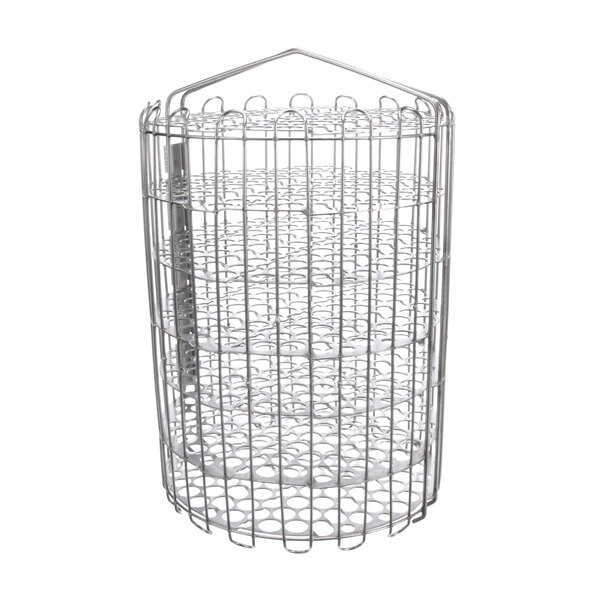A metal Winston Industries Inc. fryer basket with a wire mesh top and a handle.