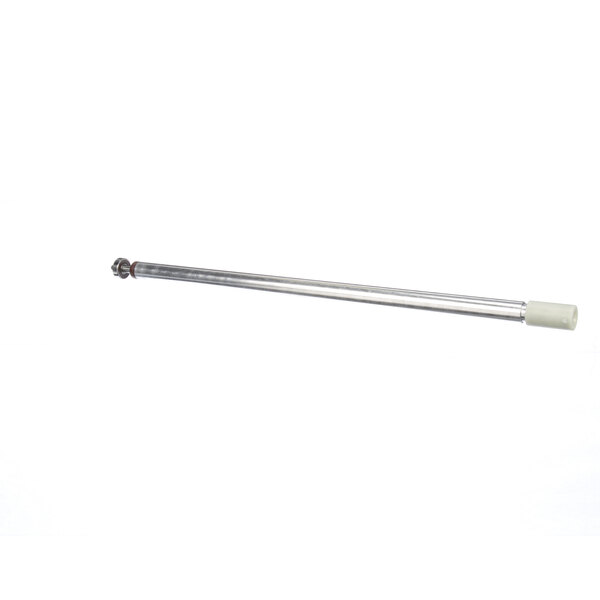 A metal rod with a white rubber ball on one end.