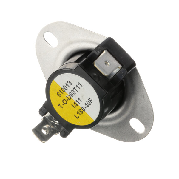 A small black and yellow Delfield Thermo HT Limit switch.