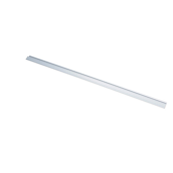 A long white rectangular plastic object with a long thin metal bar inside.