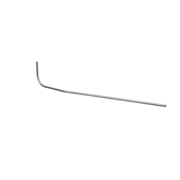 A bent metal rod with a handle on a white background.