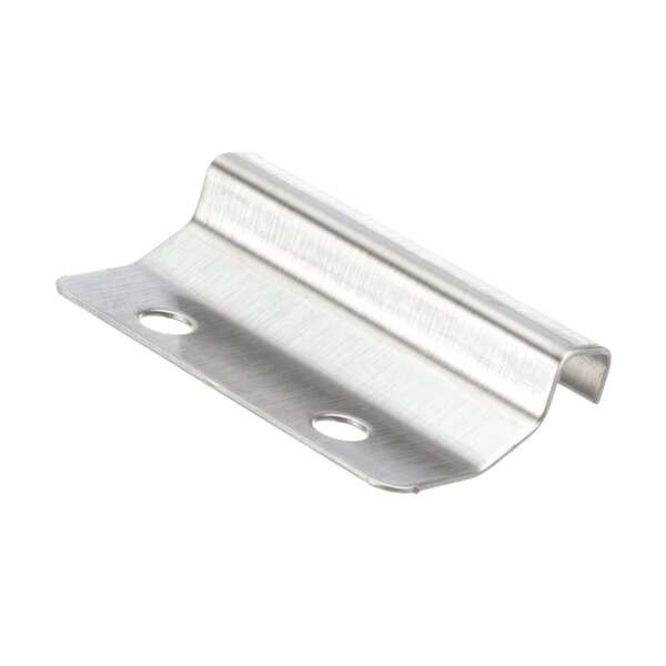 A stainless steel Pitco bracket with holes on the side.