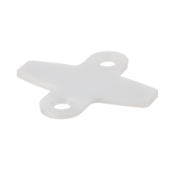 A white plastic Robot Coupe stop pad with holes.