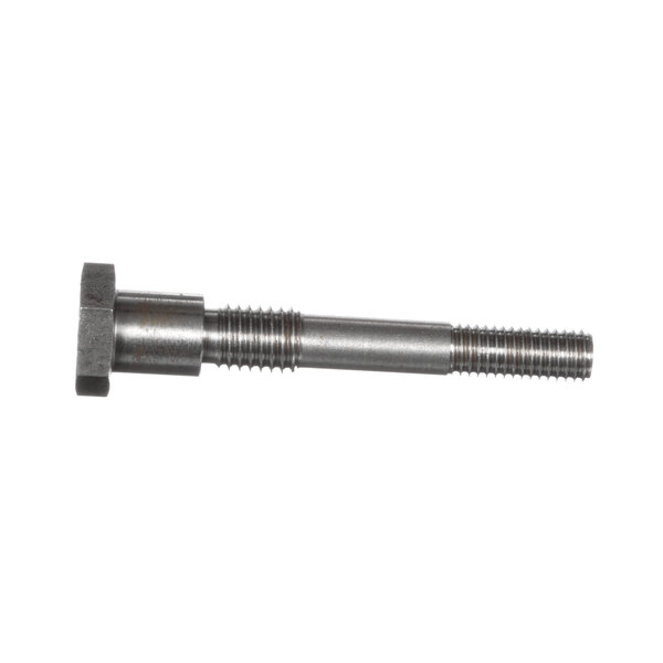 A close-up of a Univex pivot plate screw with a threaded head and nut.