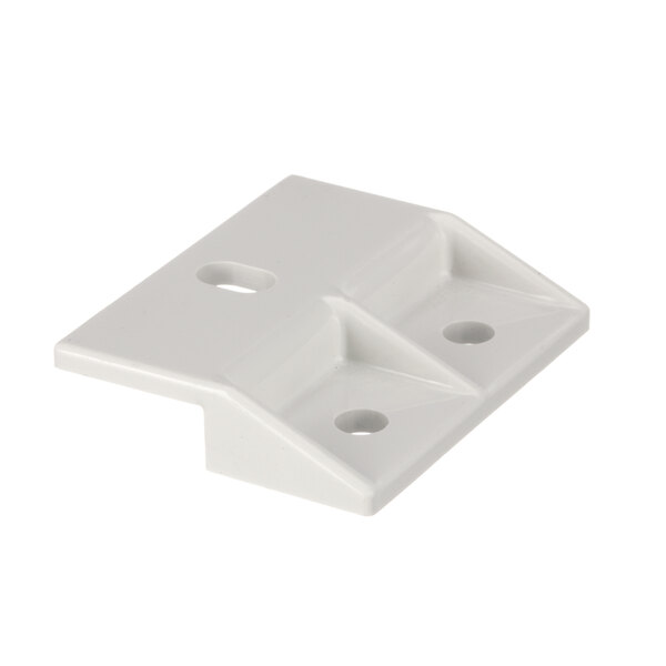 A white plastic Turbo Air lamp holder bracket with two holes.