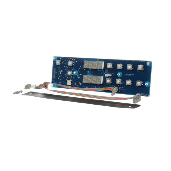 A blue and white Antunes 7001249 circuit board with wires.