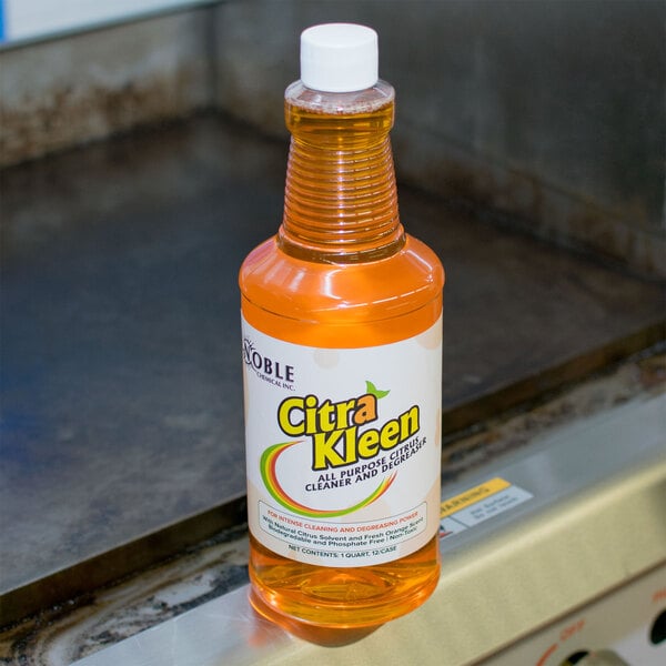 Noble Chemical CitraKleen 1 Qt. (32 oz.) All Purpose Citrus Cleaner & Degreaser   - 12/Case