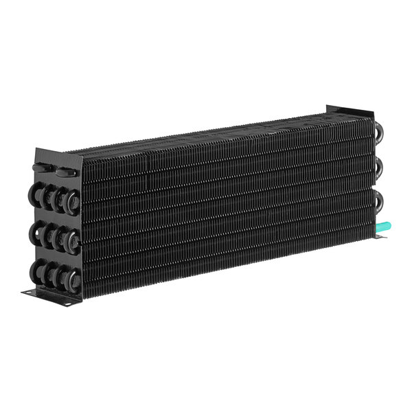 A black rectangular Beverage-Air evaporator coil with two rows of tubes.