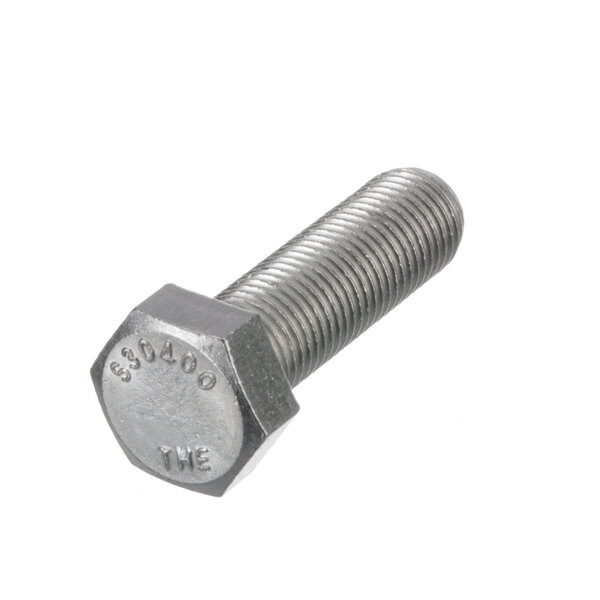 A close-up of a Hobart hex head cap screw with numbers on it.