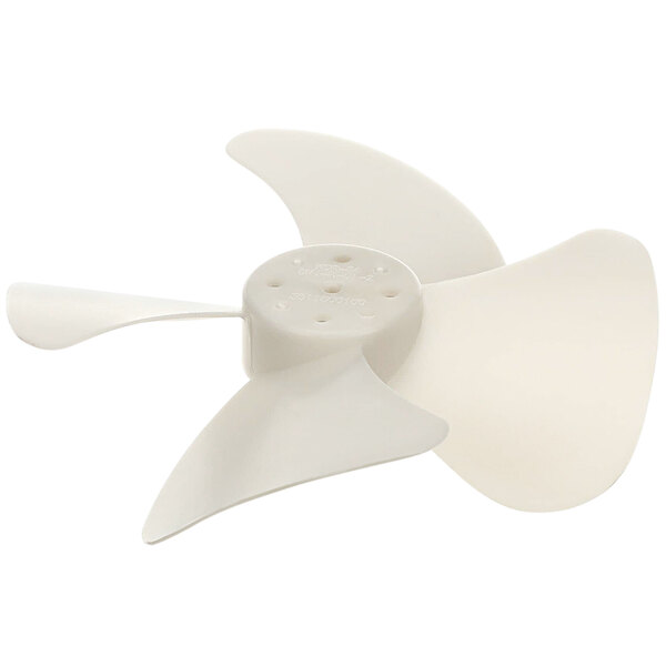 A white Amana fan propeller with four blades.